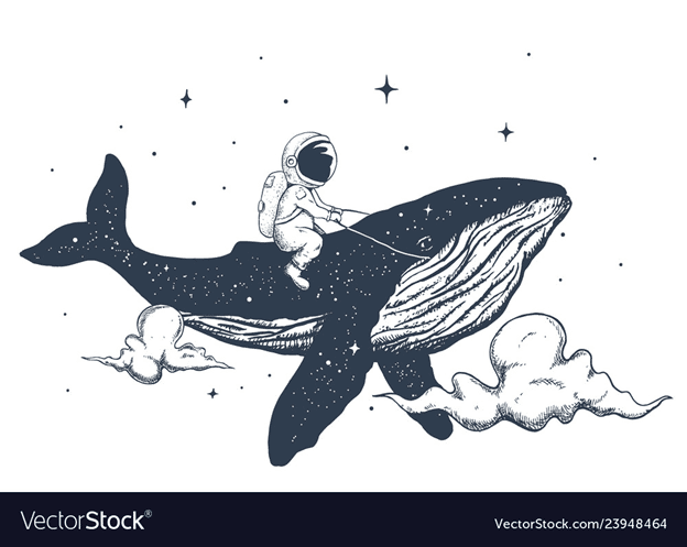 whale in outer space