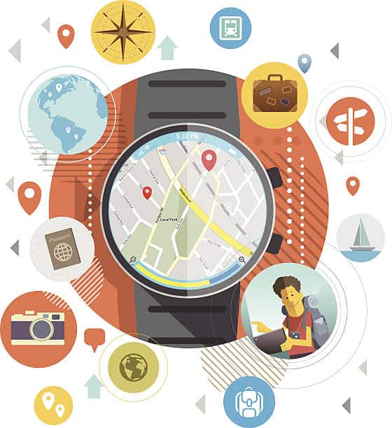 what surrounds GPS clock app