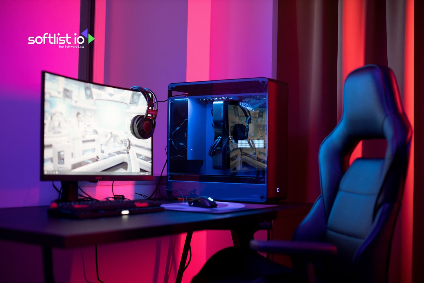 gaming chair and computer