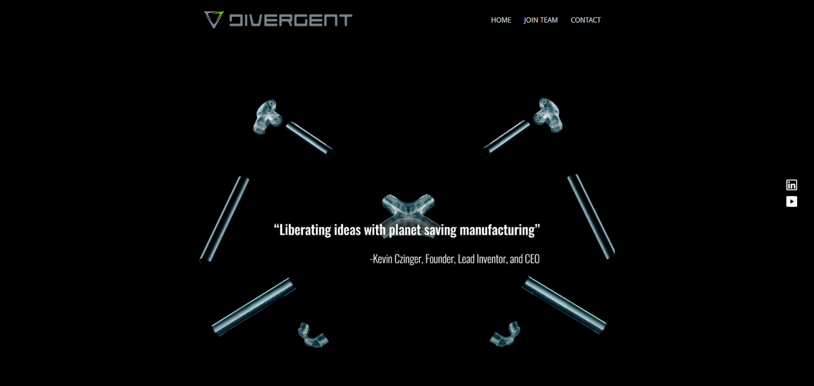 A screenshot of Divergent's website