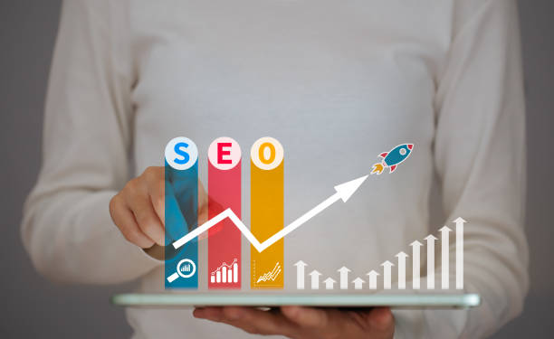 SEO Search Engine Optimization, concept for promoting  ranking traffic on website,  optimizing your website to rank in search engines or SEO. stock photo
