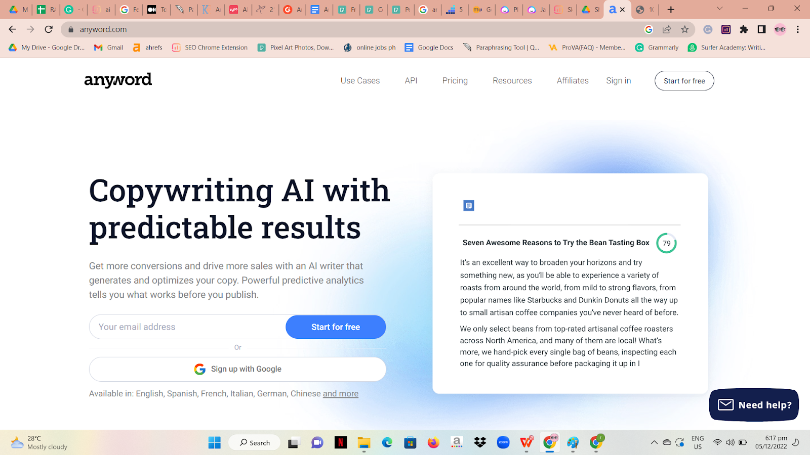 Any words AI copywriting tools generate articles content for their customers by combining pre-trained and fine-tuned models such as GPT3, T5, and CTRL.