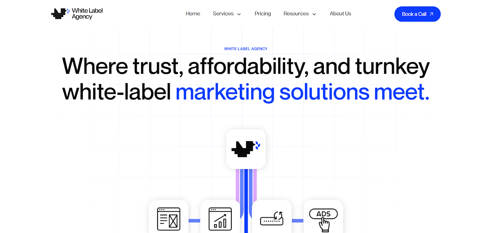 A screenshot of White Label Agency's website