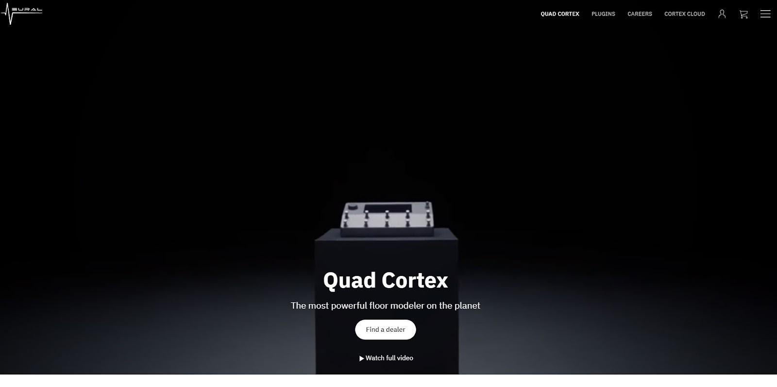 Screenshot of Neural DSP Quad Cortex Home page.