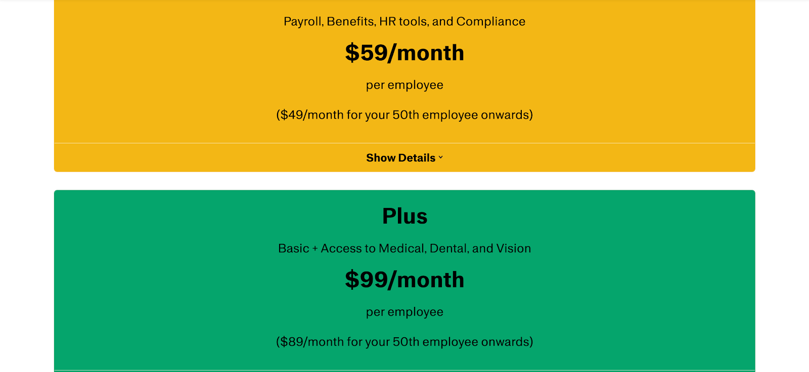 Cost and Pricing Plans