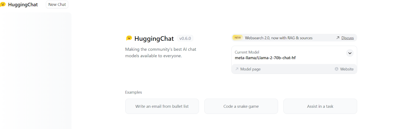 HuggingChat Dashboard