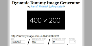 Dynamic Dummy Image Generator website dashboard.