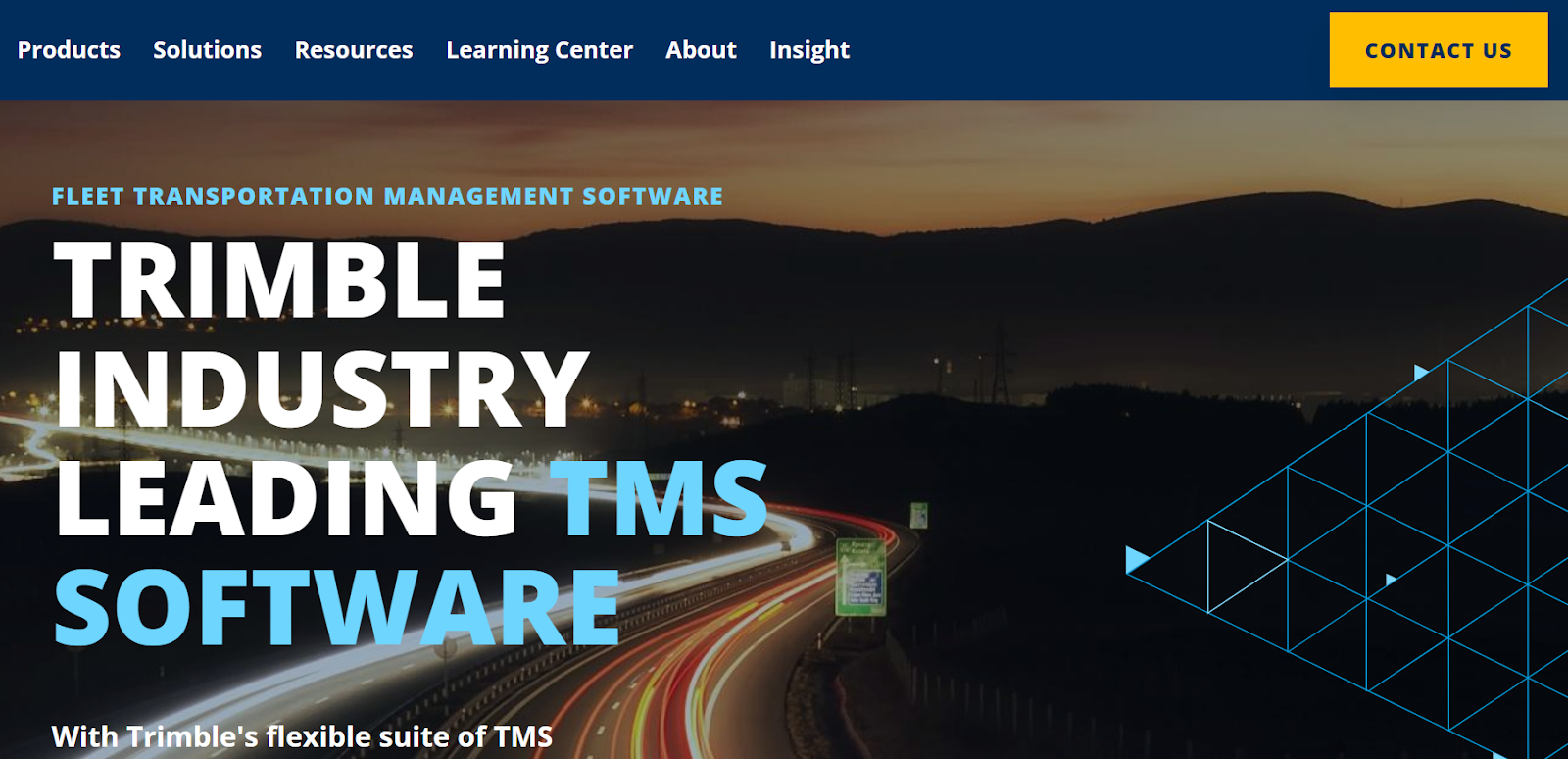 Trimble TMS webpage design