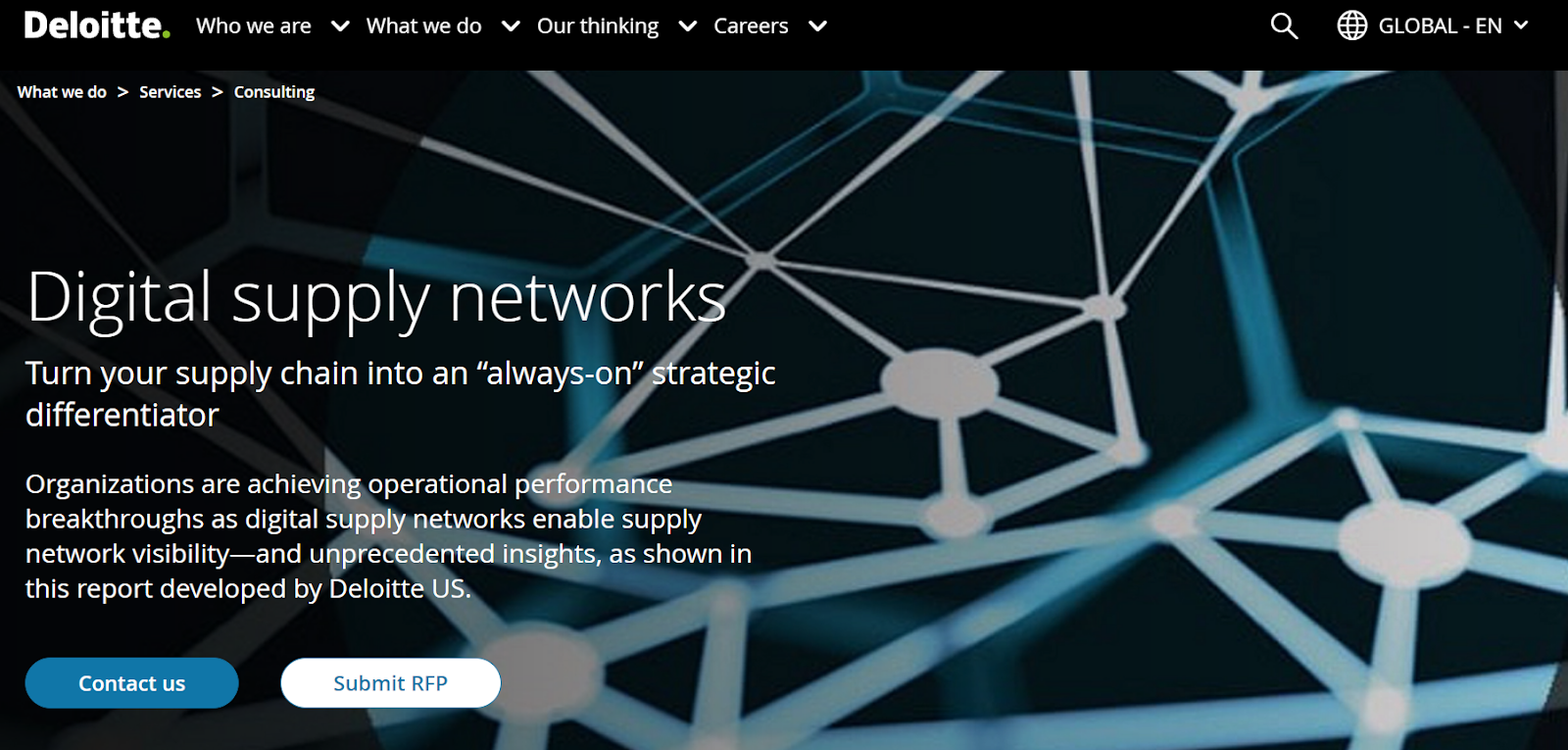 Digital Supply Chain Network's webpage design