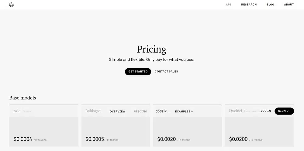 Open.ai pricing