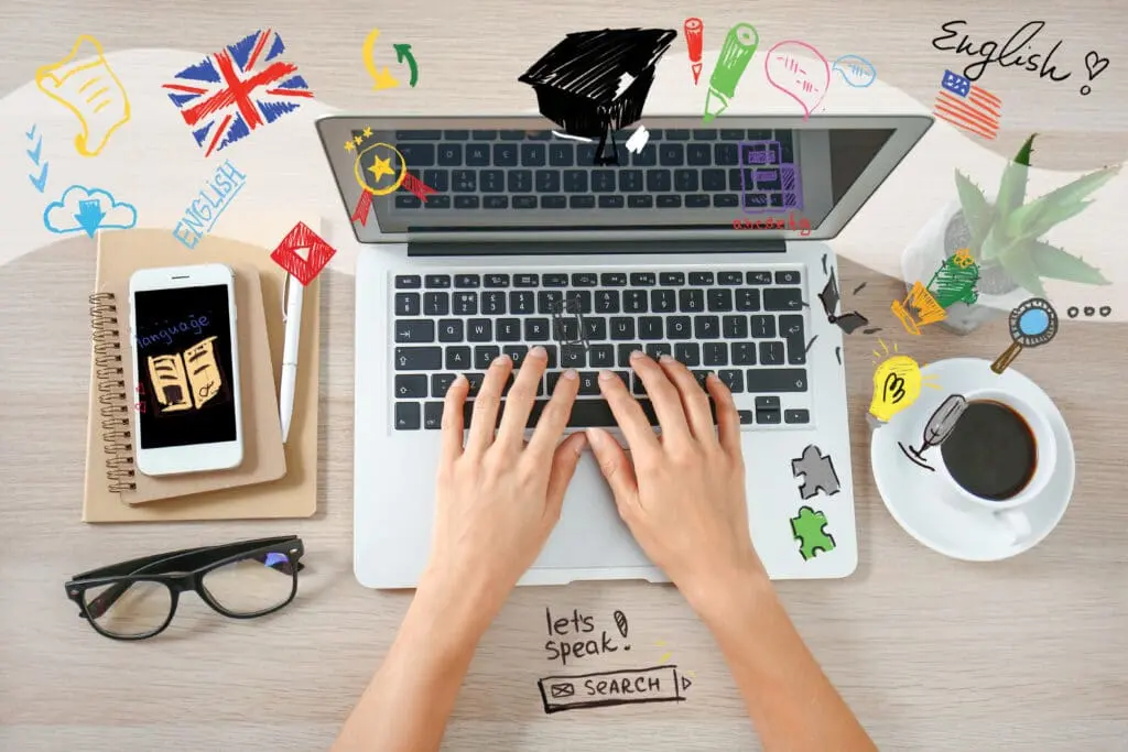 hands on a laptop keyboard