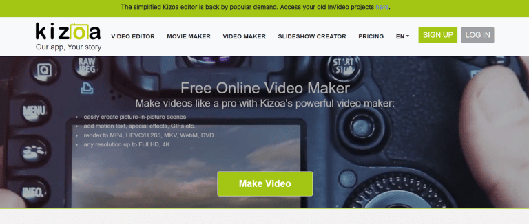 Editor de Vídeos em 4K - Kizoa