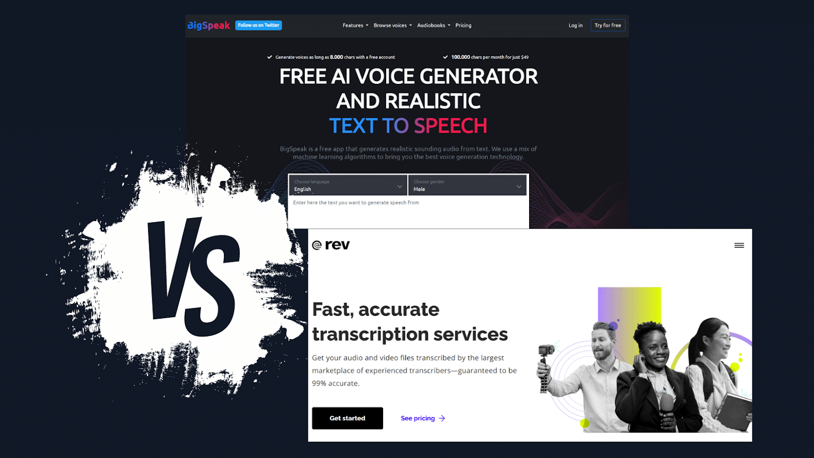 BigSpeak AI VS Rev comprehensive comparison