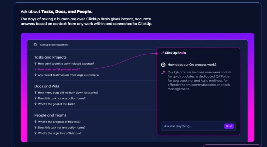 Getting to Know ClickUp Brain: Best Project Management Software Tool Softlist.io