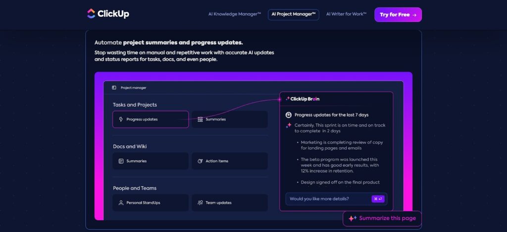 Getting to Know ClickUp Brain: Best Project Management Software Tool Softlist.io