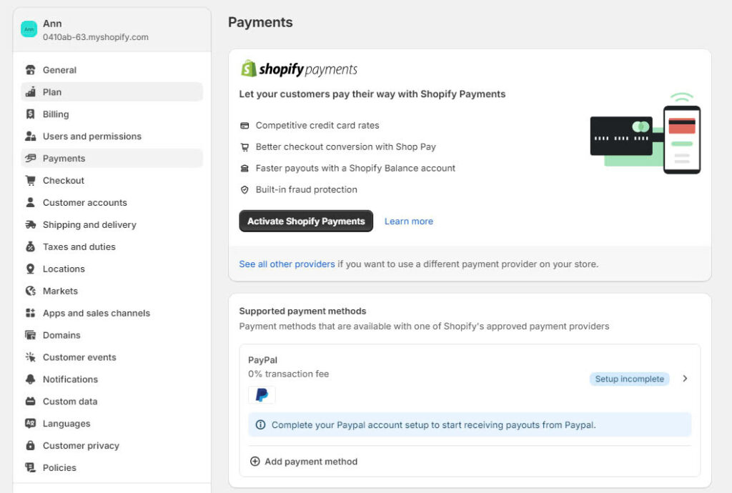 Set up Payment Methods