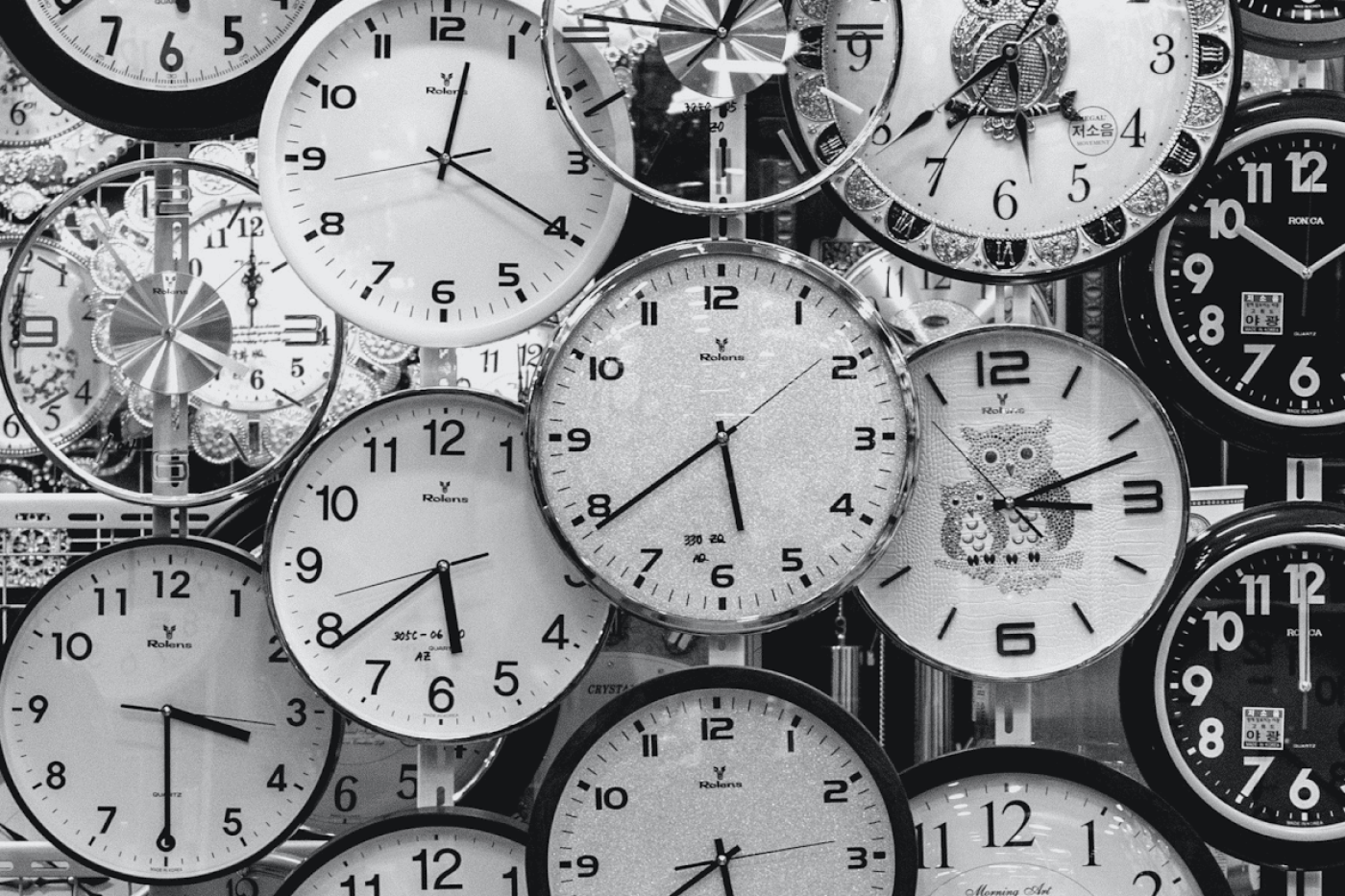 clocks representing time-tracking software