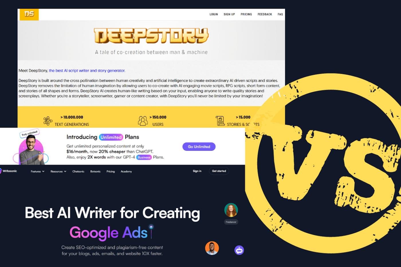 Deepstory AI vs Writesonic which is better